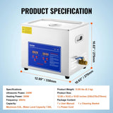 Limpiador Ultrasónico VEVOR 10 Litros con Calefacción y Temporizador Digital (120V)