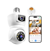 Cámaras De Seguridad E27 Wifi 4mp Hd Doble Lente