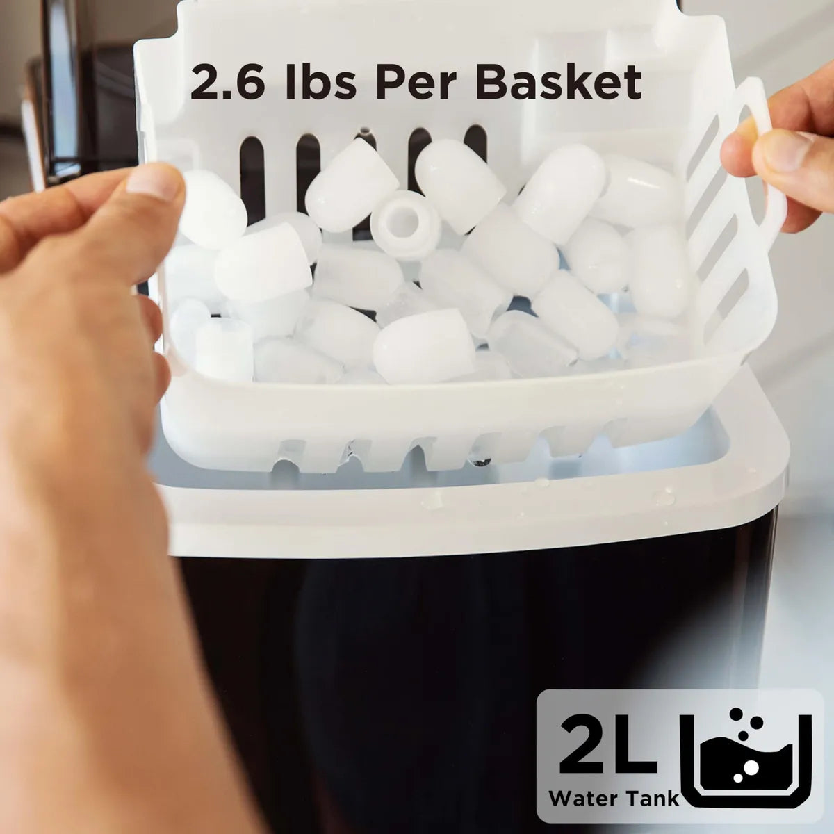 Máquina De Hielo De Encimera Silonn 26 Kg/24 H, 9 Cubitos