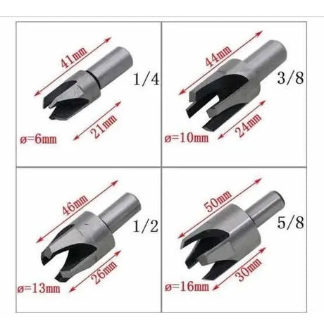 Set 8 Brocas Cortadoras de Tapón o Tarugo para Madera