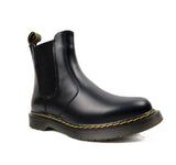 Botas Con Elástico Chelsea Black Stitch De Cuero Hombre