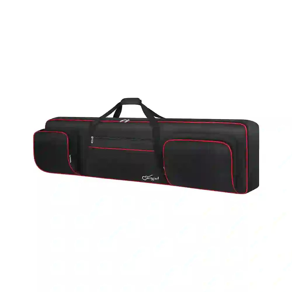 Estuche Acolchado SNIGJAT para Teclado de 88 Teclas | Impermeable | Mochila con 3 Bolsillos | Negro/Rojo