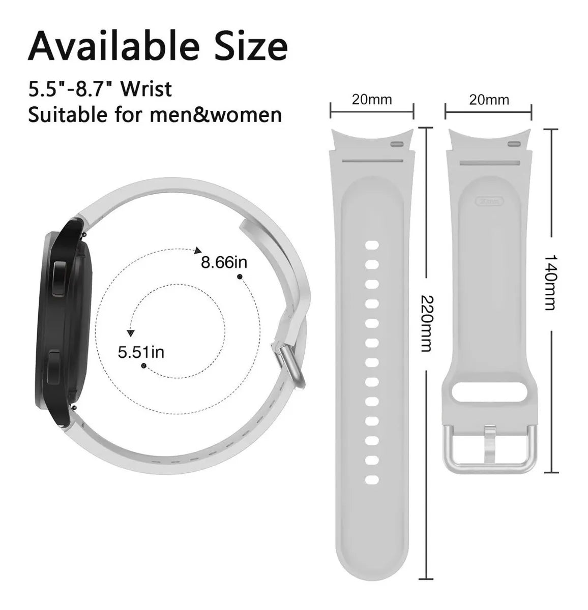 Correa Silicona Para Samsung Galaxy Watch 4 / Classic - 20mm