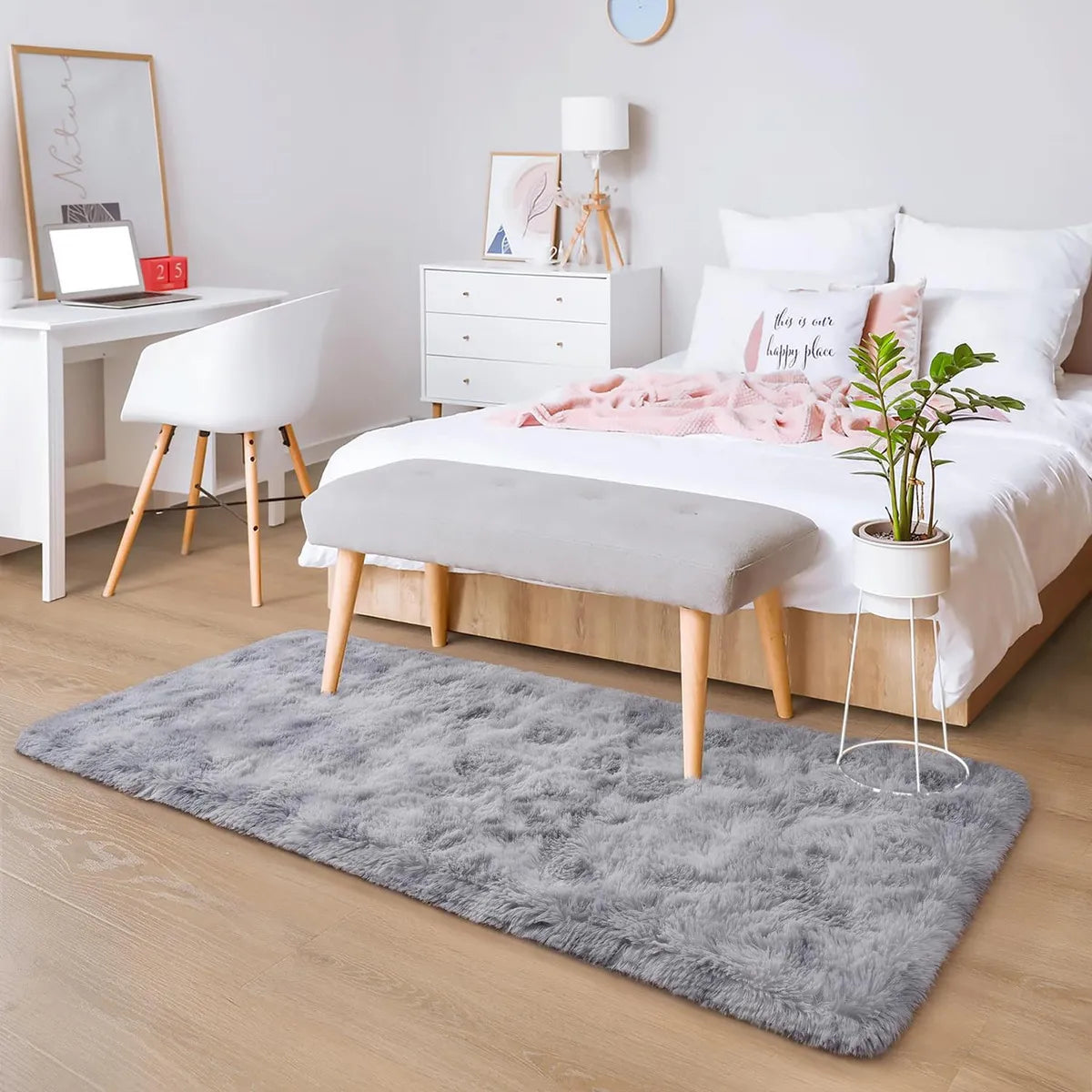 Alfombra Bajada De Cama Peluda 160x60cm 3cm Suave