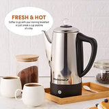Cafetera Percoladora Eléctrica Elite Gourmet EC812 Acero Inoxidable 12 Tazas (120V)