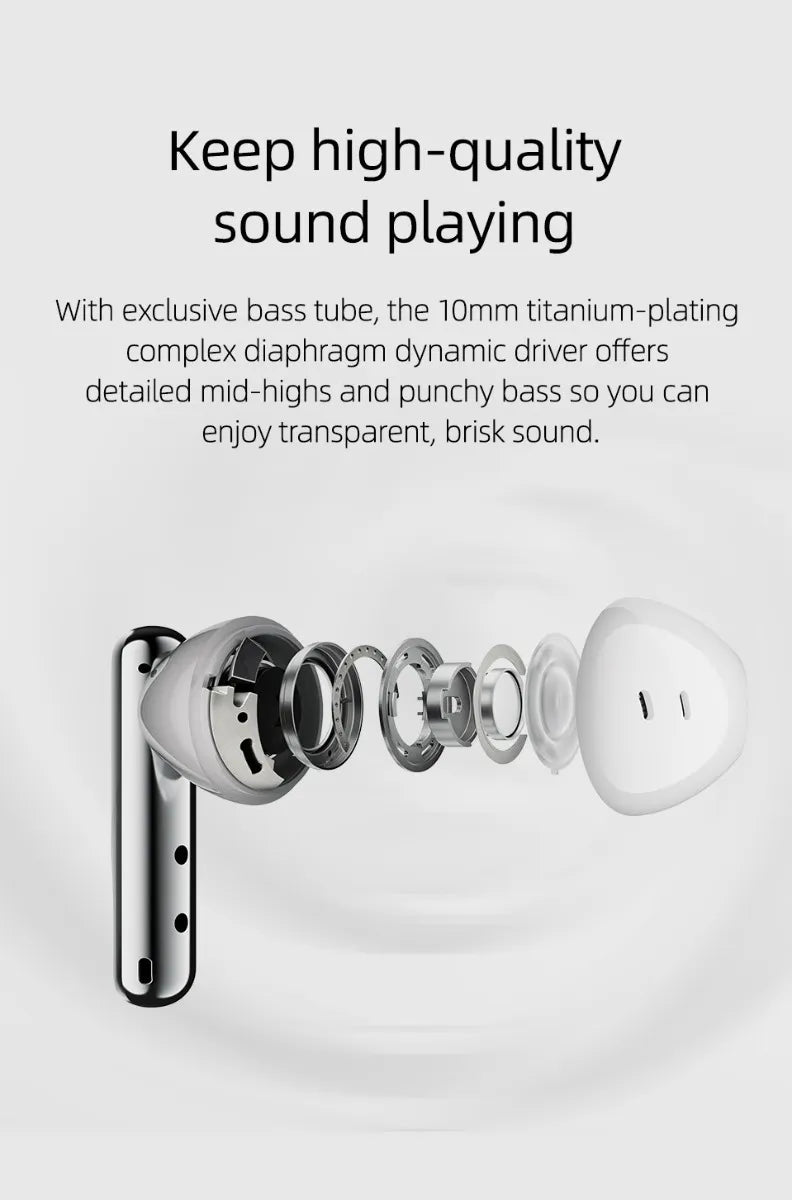 Auriculares Inalámbricos Bluetooth Qcy T21 Fairy Buds Tactil Color Plateado