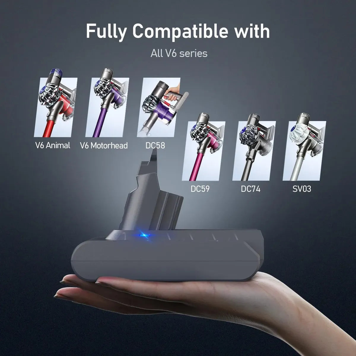 Keenstone Batería de Repuesto 21,6 V 6500 mAh para Dyson V6