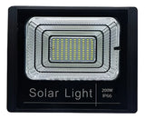 Foco Solar 200w Led Inteligente Control Remoto Ip66 Carcasa Negro Luz Blanco frío