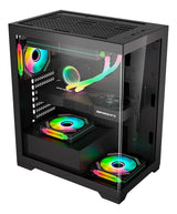 Gabinete Kronos Crystal Black RGB ATX, Panel Vidrio, USB 3.0