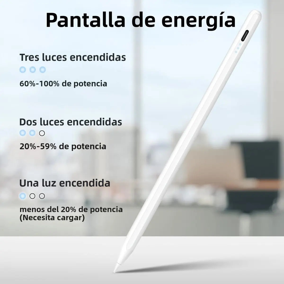 Lápiz Óptico Stylus Pen Bakeway para iPad 2018-2025 Rechazo Palma USB-C