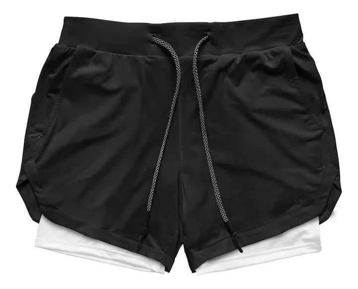 Short Gimnasio Con Licra Deportiva 2 En 1 Hombre Correr