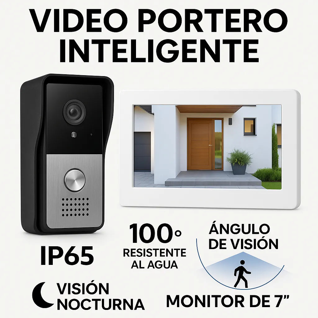 Video Portero Impermeable Mas Pantalla Lcd 7'' Y Accesorios