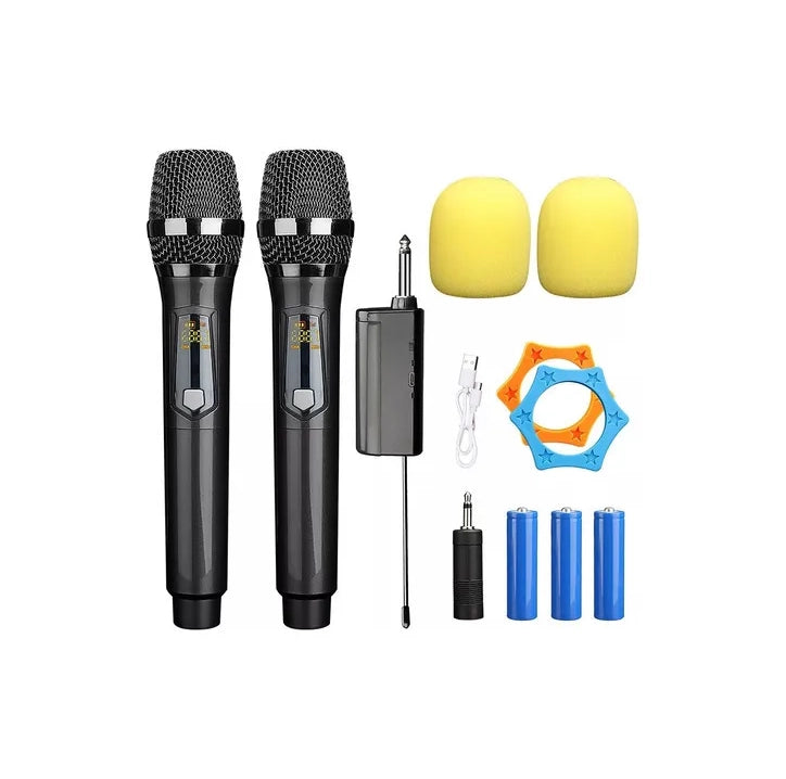 Universal Micrófono Inalámbrico Profesional Karaoke Kit 2pcs Negro