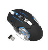 Mouse Gamer Inalámbrico Silencioso Y Recargable Con Luz Led