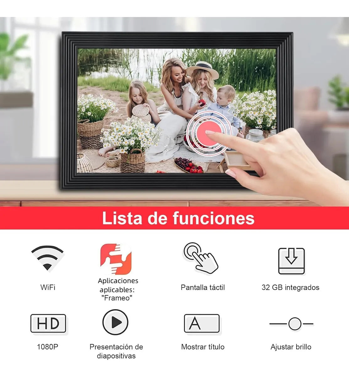 Marco De Foto Digital Inteligente 10'' Con Parlante / App