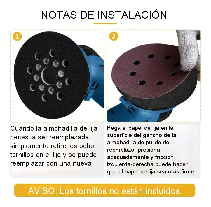 2 Plato Base Lijadora Velcro Compatible Para Bosch Gex125 Negro