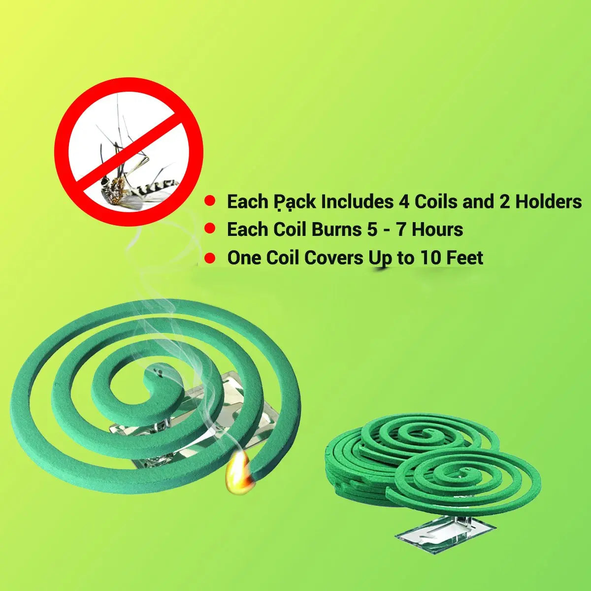 Espirales Repelentes para Mosquitos W4W Outdoor | Pack de 12 Espirales + 6 Soportes