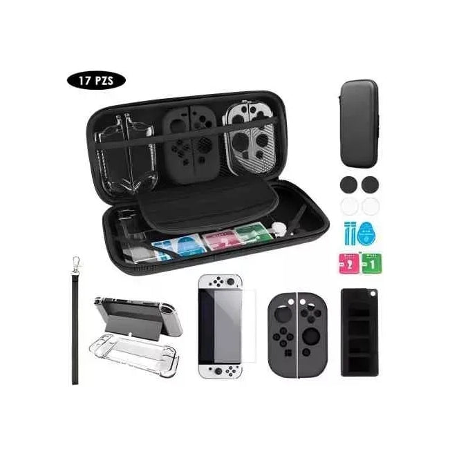 Estuche Protector Para Nintendo Switch Oled Pack 17 En 1