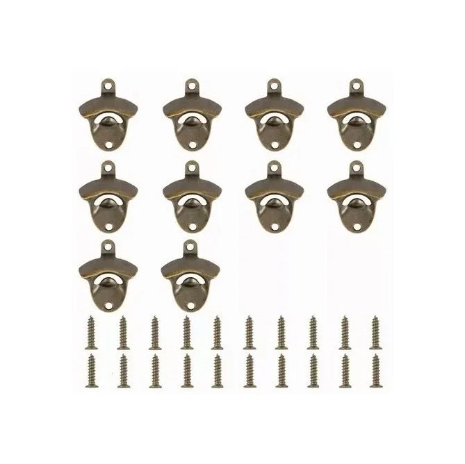 Destapador Botellas Cerveza Rustico Pared Metálico Pack X10