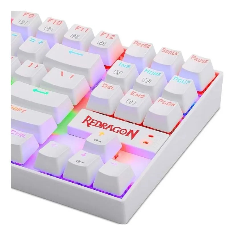 Teclado Gamer Redragon Kumara K552 Rainbow Blanco Red Esp Español Latinoamérica