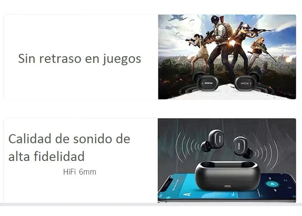 Audífonos In Ear Inalámbricos QCY T1C Auriculares Bluetooth 5.1 con Manos Libres