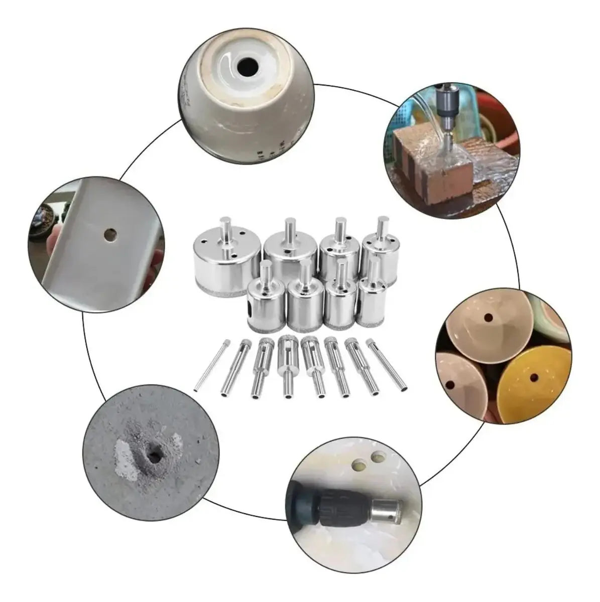 Kit Brocas 16 Broca Diamantada Marmol Vidrio Broca Ceramica 57152 Gaccoa