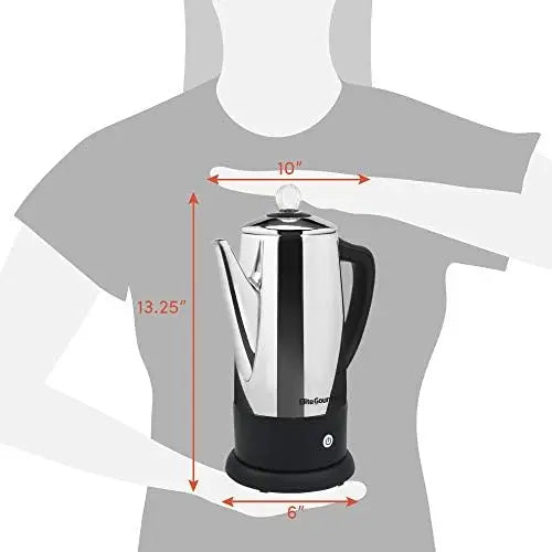 Cafetera Percoladora Eléctrica Elite Gourmet EC812 Acero Inoxidable 12 Tazas (120V)