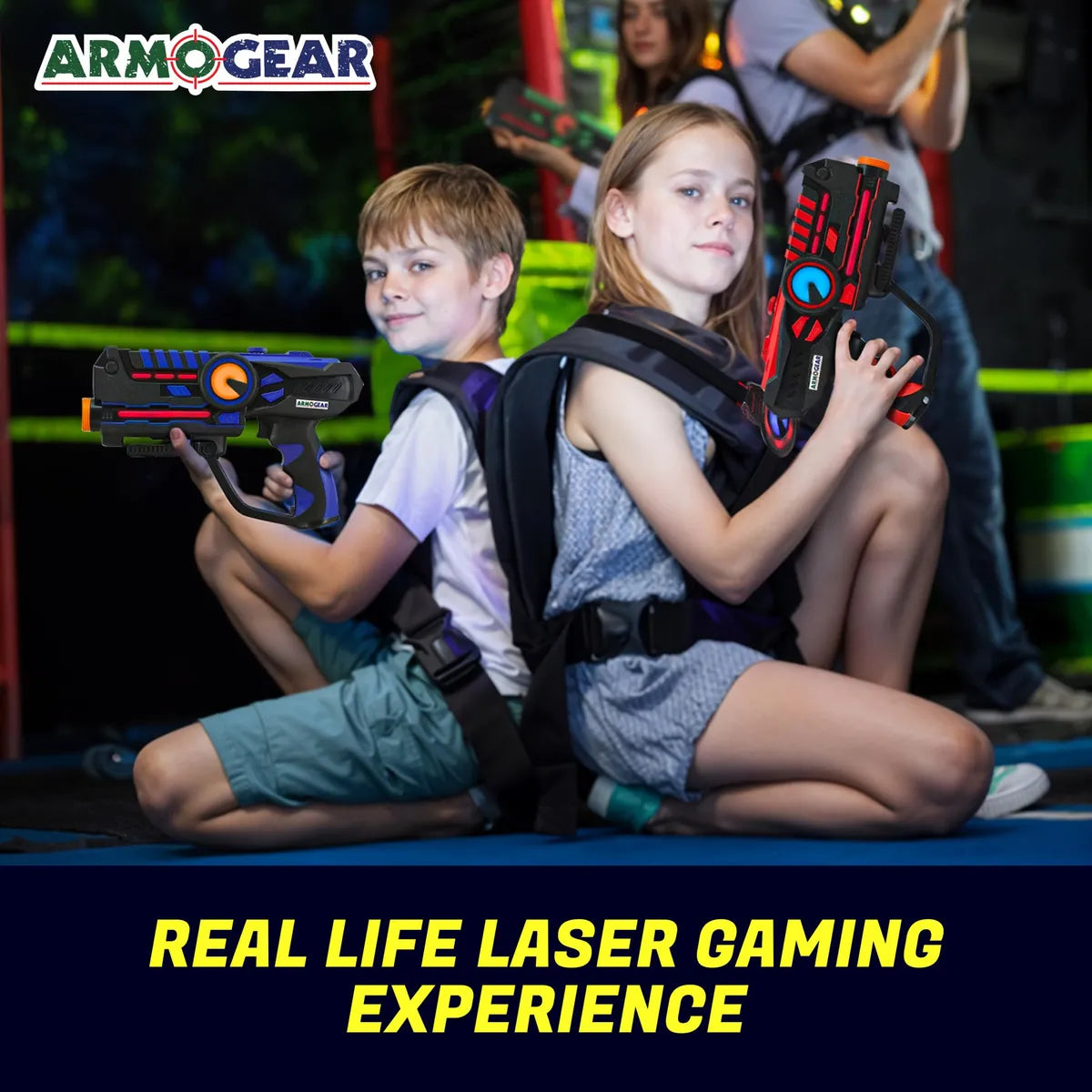 Juego De 4 Pistolas Laser Tag Guns Armogear Con Chalecos