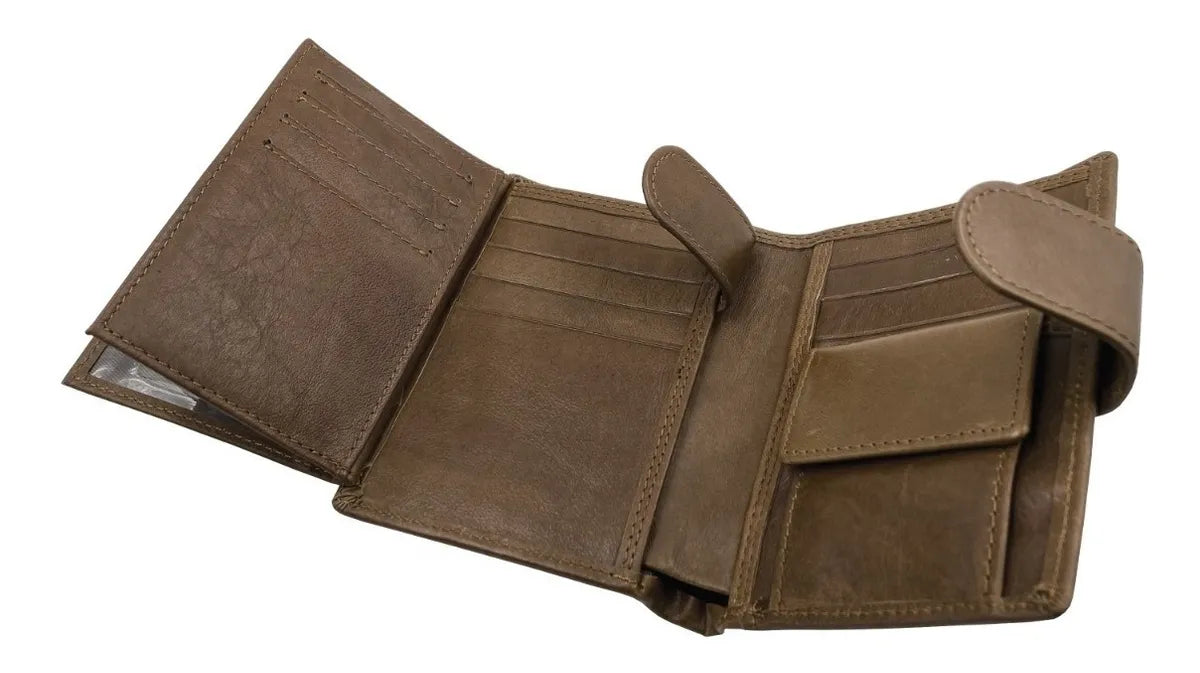 Cartera Billetera Antirrobo Rfid Para Hombre Cuero