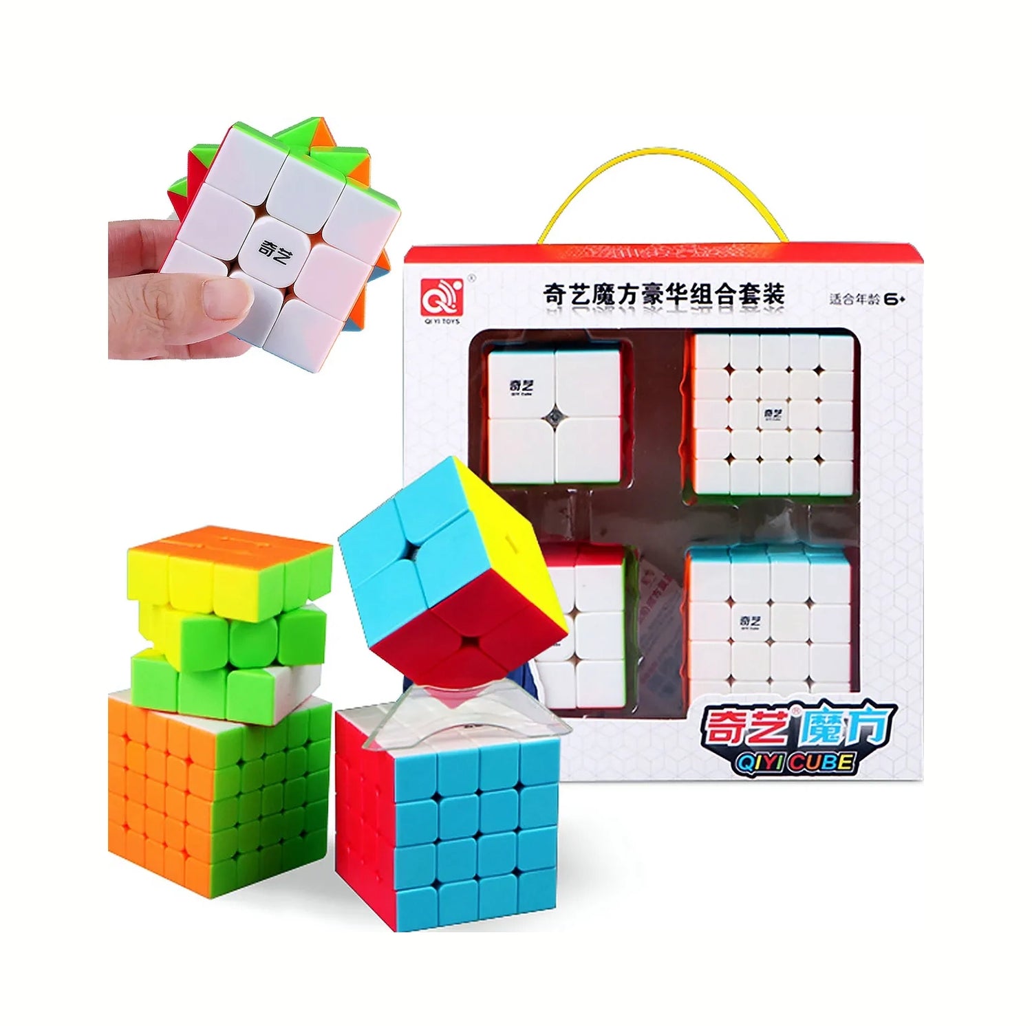 Pack 4 Cubos Tipo De Qiyi 2x2, 3x3, 4x4, 5x5
