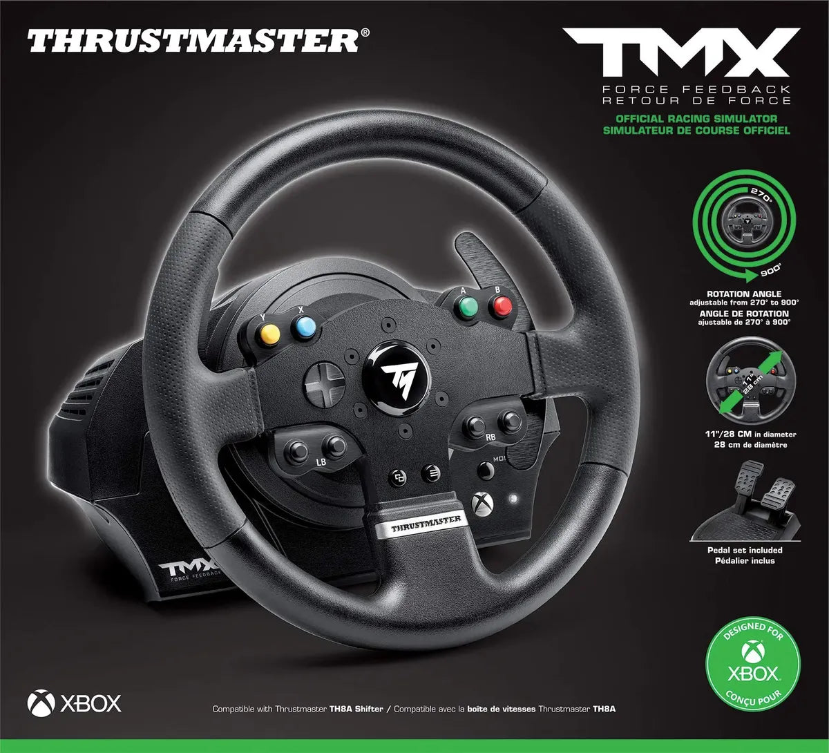 Thrustmaster TMX Force Feedback Volante de Carreras con Pedales – Xbox / PC