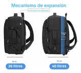 Mochila Viaje Carry On 40Litros Porta Notebook Reforzada Diseño de Tela Lisa