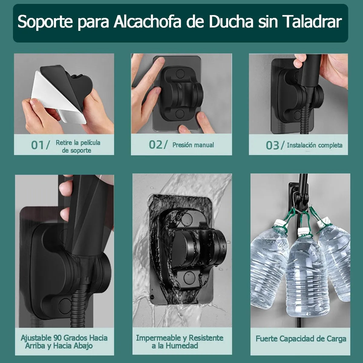 Kit de Ducha telefono y manguera con soporte