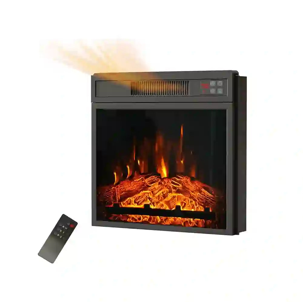Inserto para Chimenea Eléctrica 18" con Control Remoto | Efecto Llama LED | Empotrable 120V