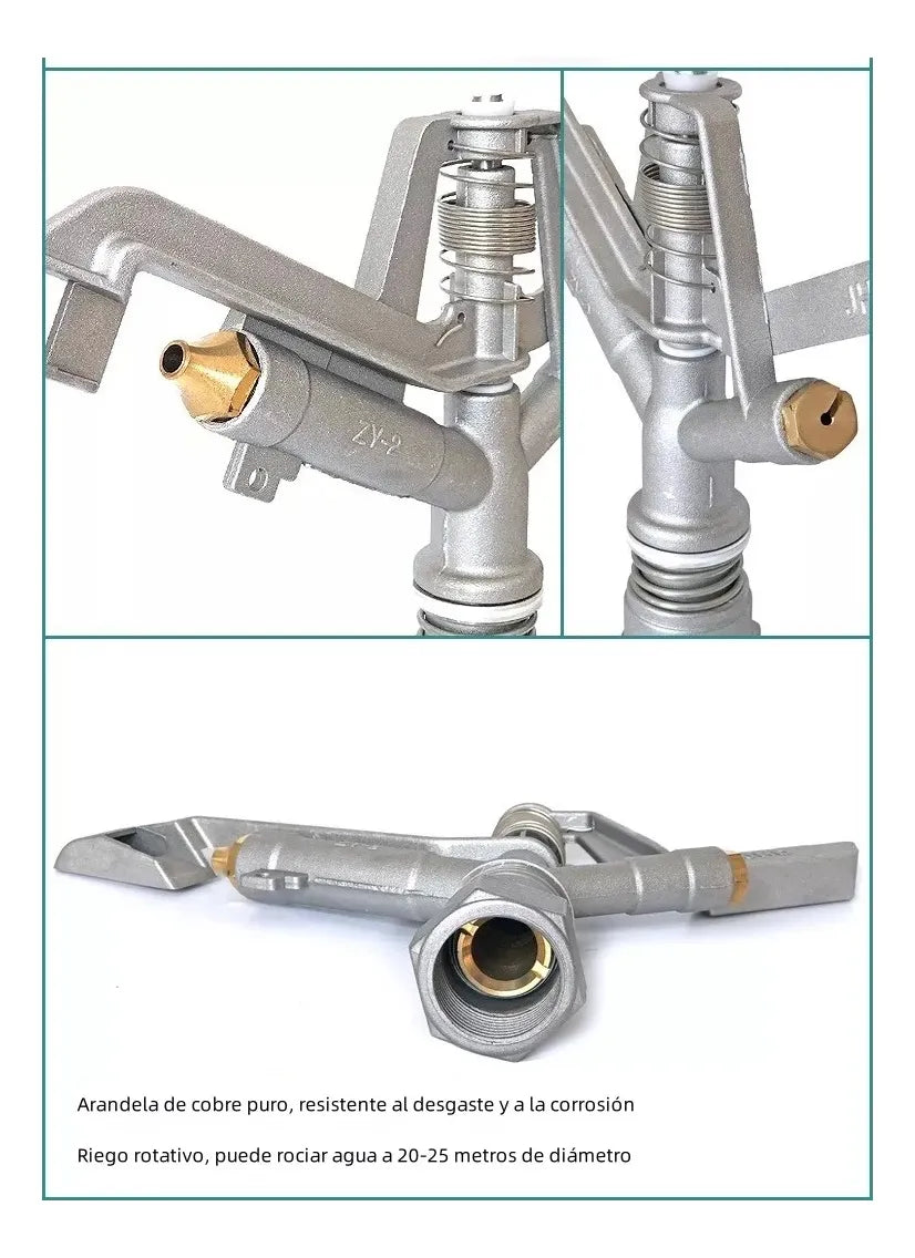 Aspersor Riego Agrícola 1pulgadas Rotación Automática 360°