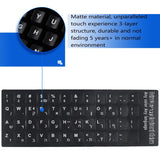 MUBUY-GOL Stickers para Teclado Hebreo – 2 Pack – Fondo Negro con Letras Blancas