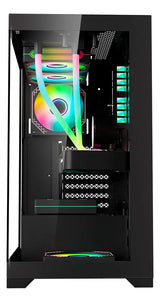 Gabinete Kronos Crystal Black RGB ATX, Panel Vidrio, USB 3.0