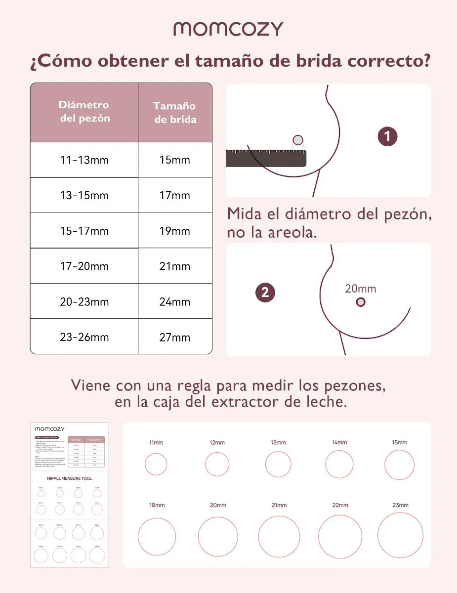 Extractor de leche portátil doble Momcozy S12 Pro de 24 mm