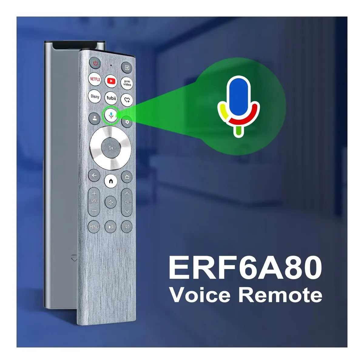 Control Remoto por Voz AIDITIYMI ERF6A80 Compatible con Hisense Smart TV