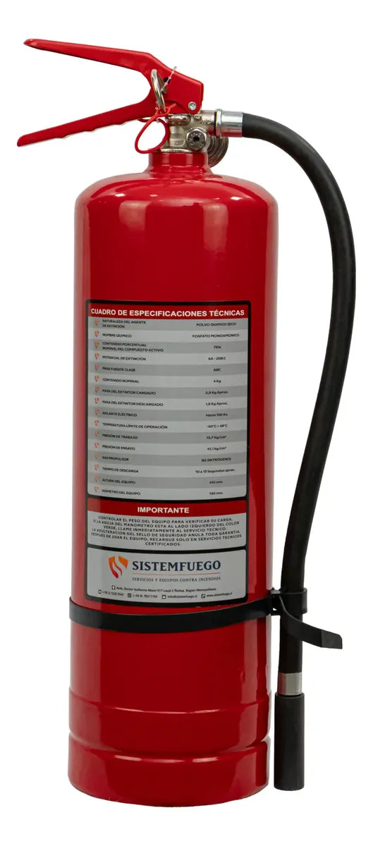 Extintor Polvo Quimico Seco 4kg 75% (abc) Certificado Ds.44