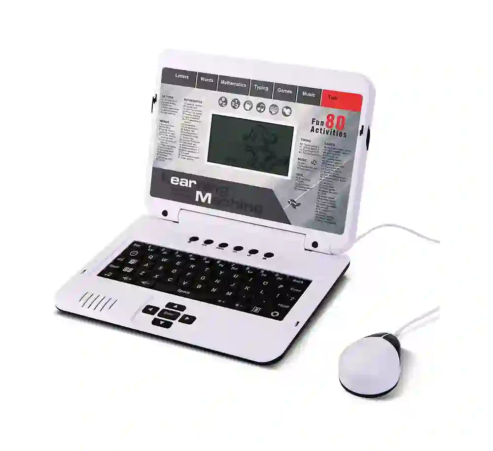 Computador Educativo Infantil LESHITIAN 80 Modos de Aprendizaje | Laptop Interactiva con Mouse | +5 Años IDIOMA INGLÉS