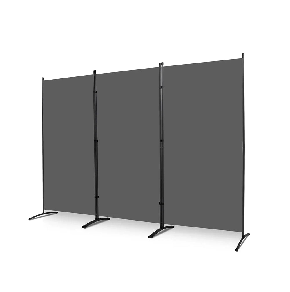 Biombo Divisor Interior Portátil Haven – 3 Paneles, 2,6 m, Gris Oscuro