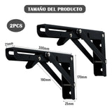 2 Bisagras Soporte Plegable Para Estante, Acero Inoxidable