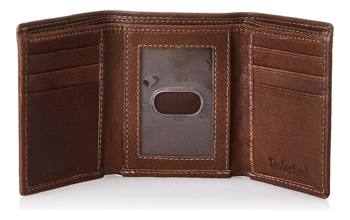 Timberland Cartera Trifold de Cuero Genuino con Bloqueo RFID