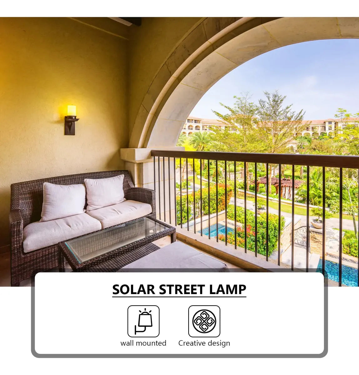 Lámpara Solar LED 213 LEDs Tipo Farola | Sensor de Movimiento | IP65 | Exterior