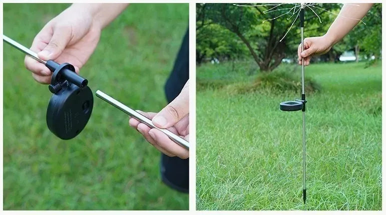 Pack X2 Luces Micro Led Fuego Artificial Solares Navidad