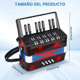 Julymoda Mini Acordeón de 17 Teclas y 8 Botones de Bajo – Modelo SFQ – Negro – Open Box