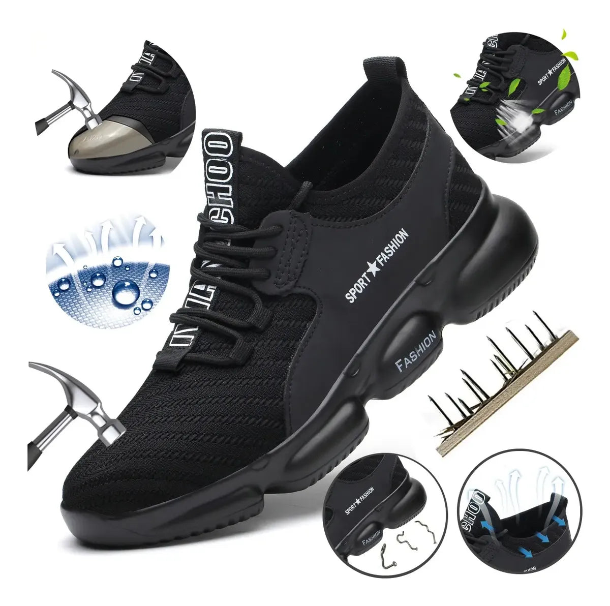 Zapatillas de Seguridad Industriales Air Cushion | Puntera de Acero | Antipinchazos |