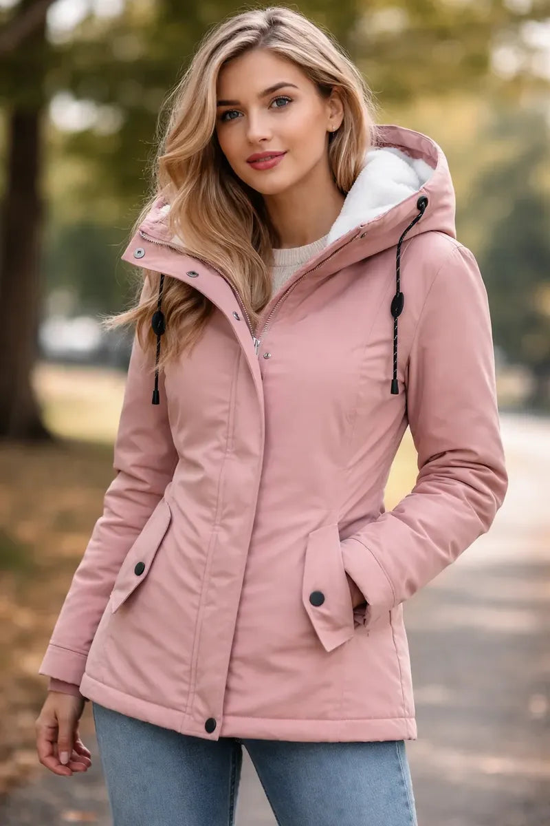 Chaqueta Acolchada de Algodón para Mujer con Capucha | Abrigo Cálido Casual | Invierno