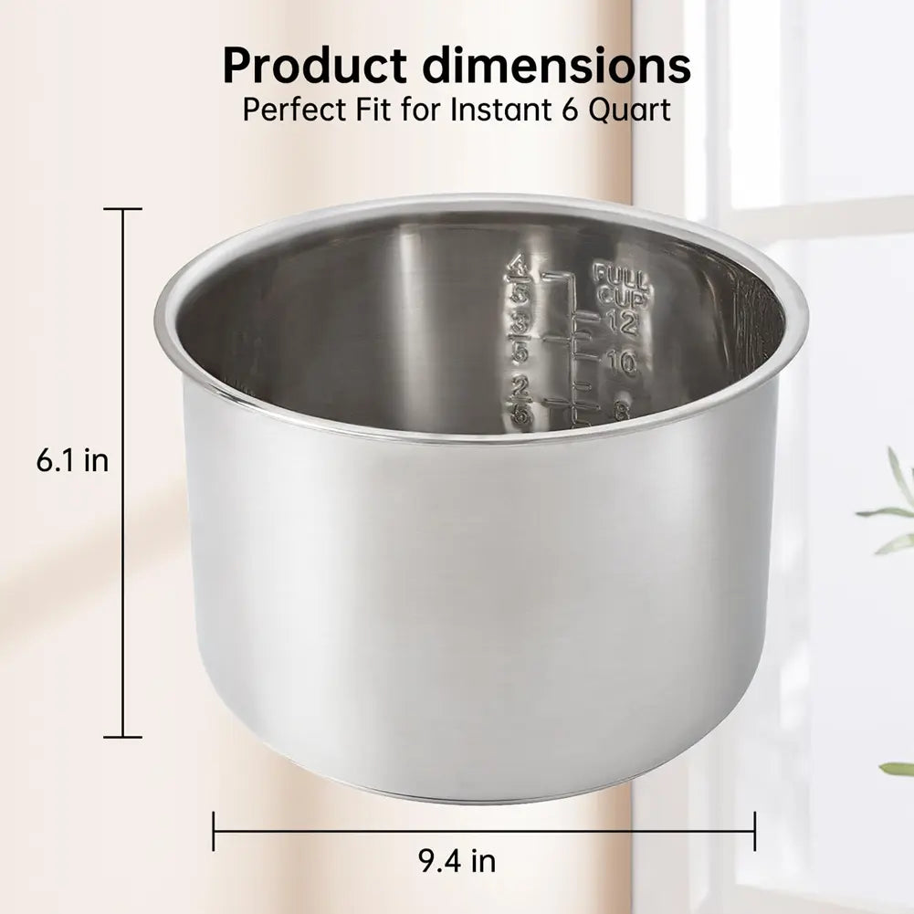 Olla Interior Instant Pot 6 Qt de Acero Inoxidable – Repuesto Original